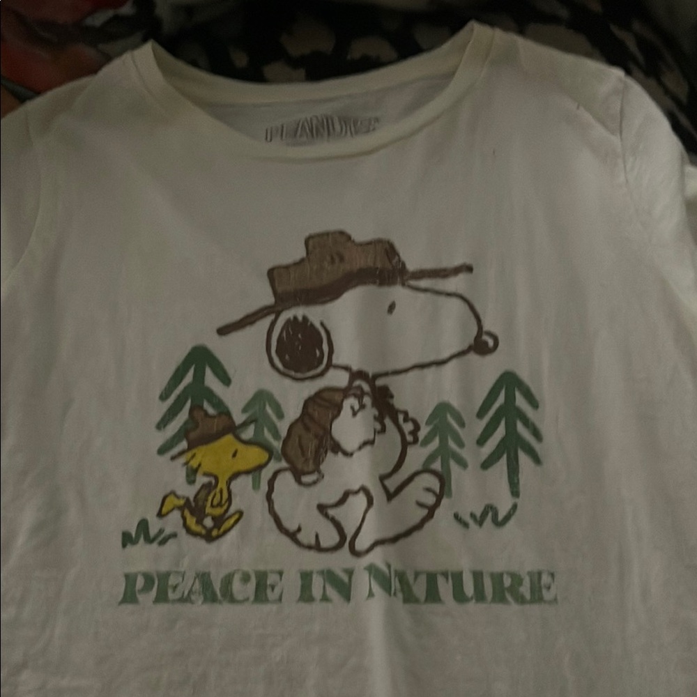 Kids White Snoopy Graphic T-Shirt
